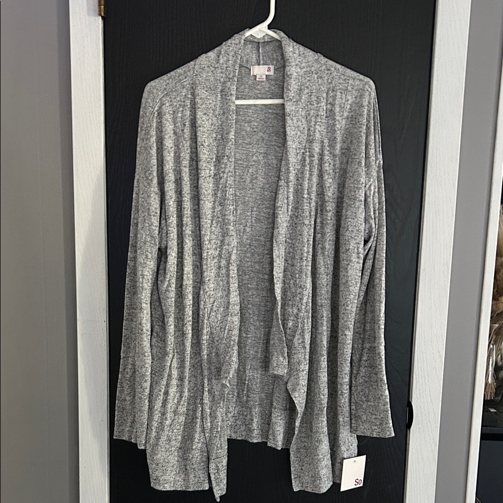 SO Women's Heather Gray Open Cardigan